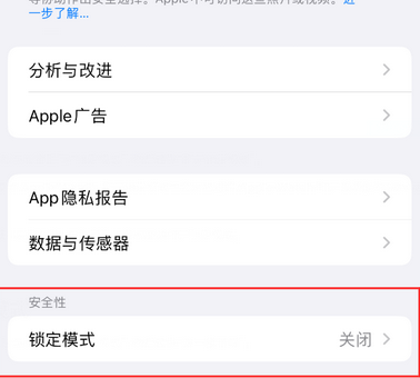 乐东苹果15服务网点分享iPhone15中的“锁定模式”有什么作用